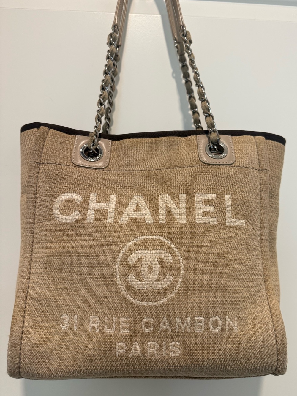 CHANEL Mini Deauville Canvas Tote | 100% Authentic - Picture 2 of 14
